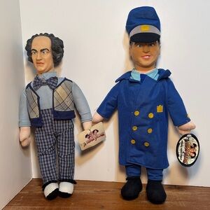 2 of the 3 Stoogies! Vintage; Curly from 2001, Larry from 1999! New with Tags!